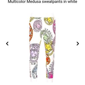 Multicolored Medusa print joggers in white Large